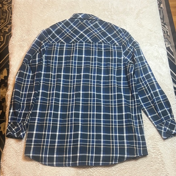 Helly Hansen Blue and White Plaid Light Flannel Shirt sz L Regular - Picture 9 of 10